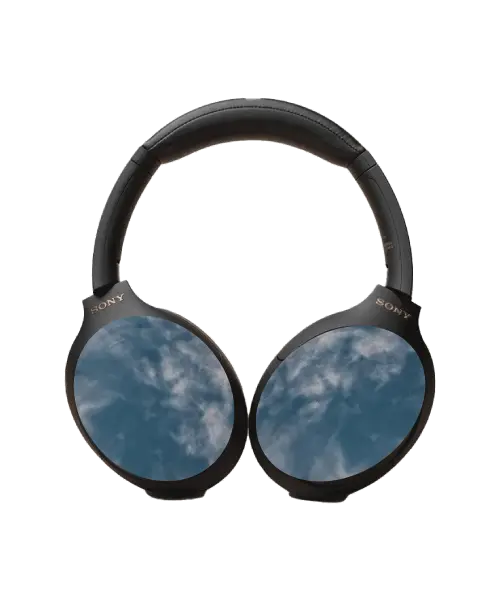 Calming sky design headphone covers made with soft and breathable materials