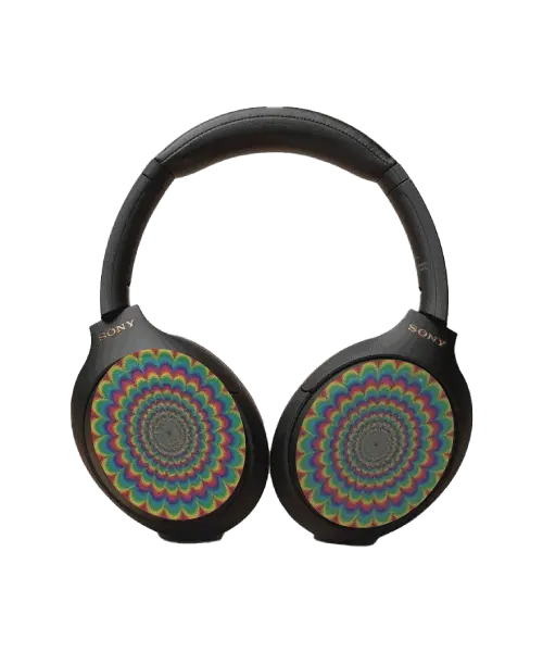 Colorful tie dye pattern headphone covers with unique and bold style